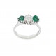Pre Owned 18ct White Gold Emerald and Diamond Ring ZB401